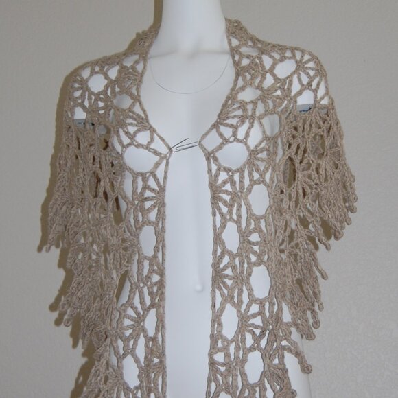 NEW Handmade, 100% Natual Wool, Allure Wavy V Scarf, 8'L & 2'D - Picture 2 of 7